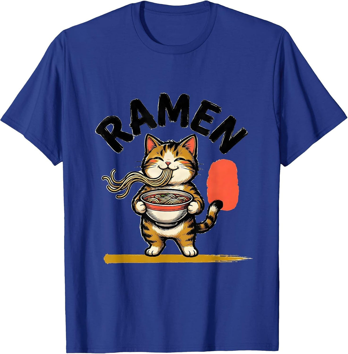 Men's RAMEN Kawaii Anime Cat Japanese Humor Ramen Lover Gift T-Shirt - Royal Blue
