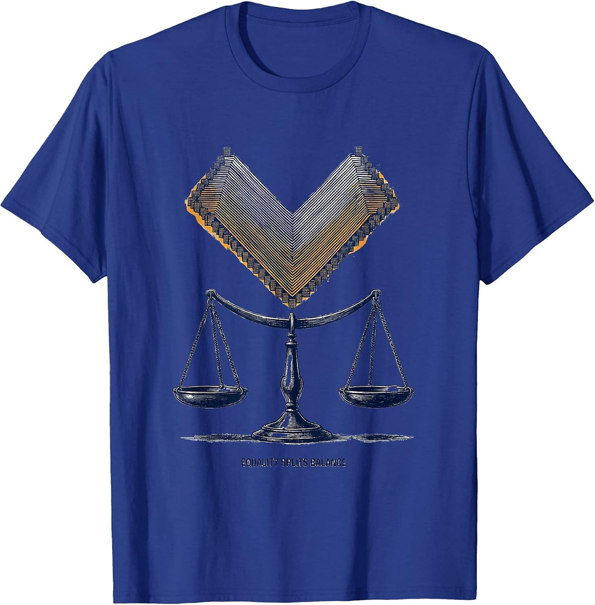 Men's Equality Splits Balance Antiracism Math Symbol Teacher Gift T-Shirt - Royal Blue