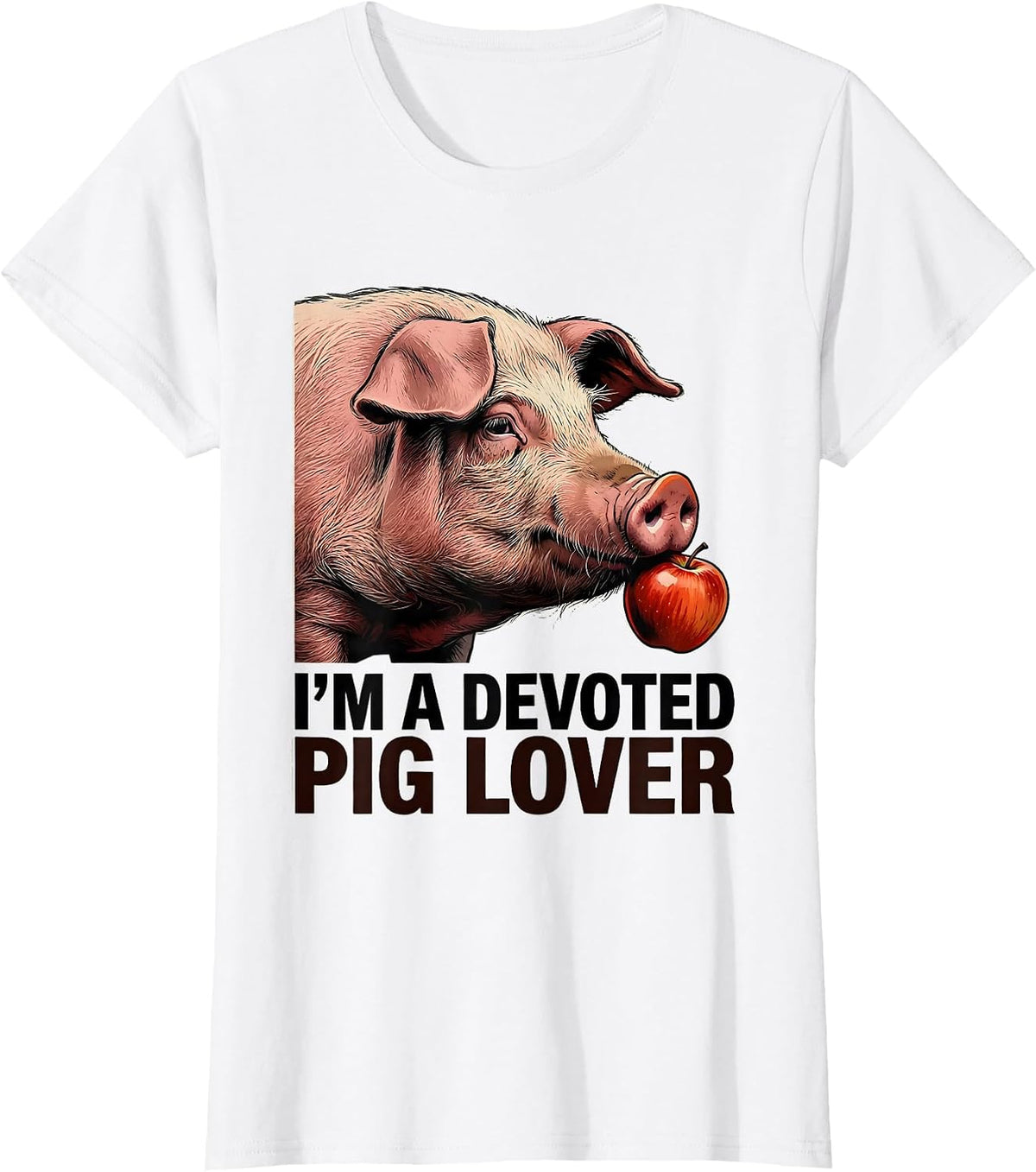 I’m A Devoted Pig Lover Funny Farm Animal Lover Gift T-Shirt - White