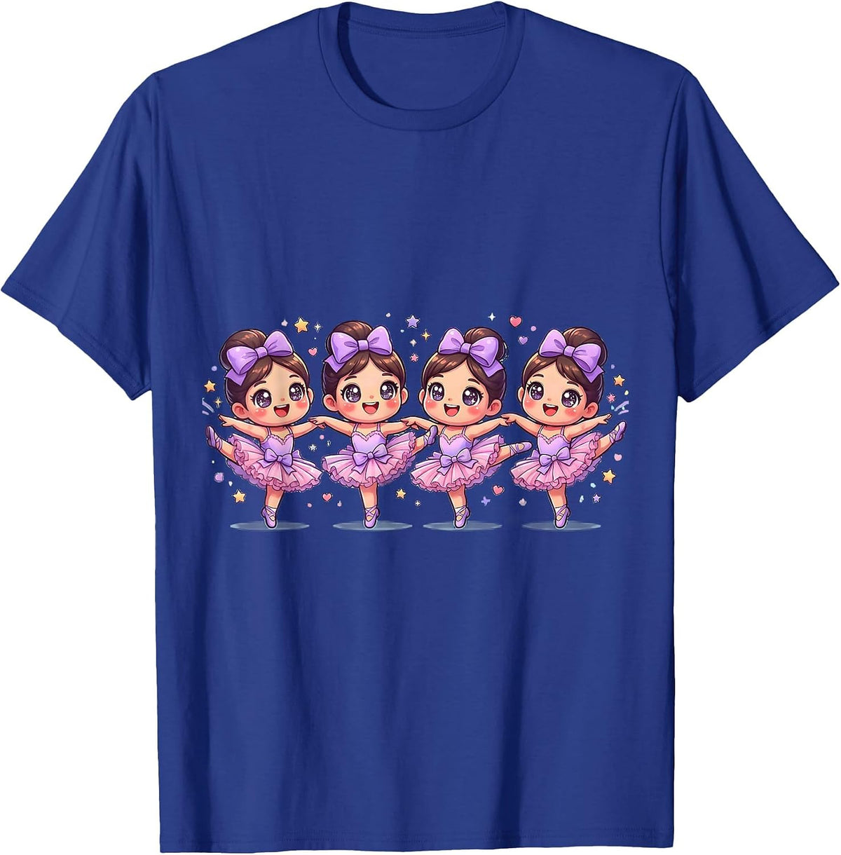 Dance Girls High Kick Line Graphic Tee T-Shirt - Royal Blue