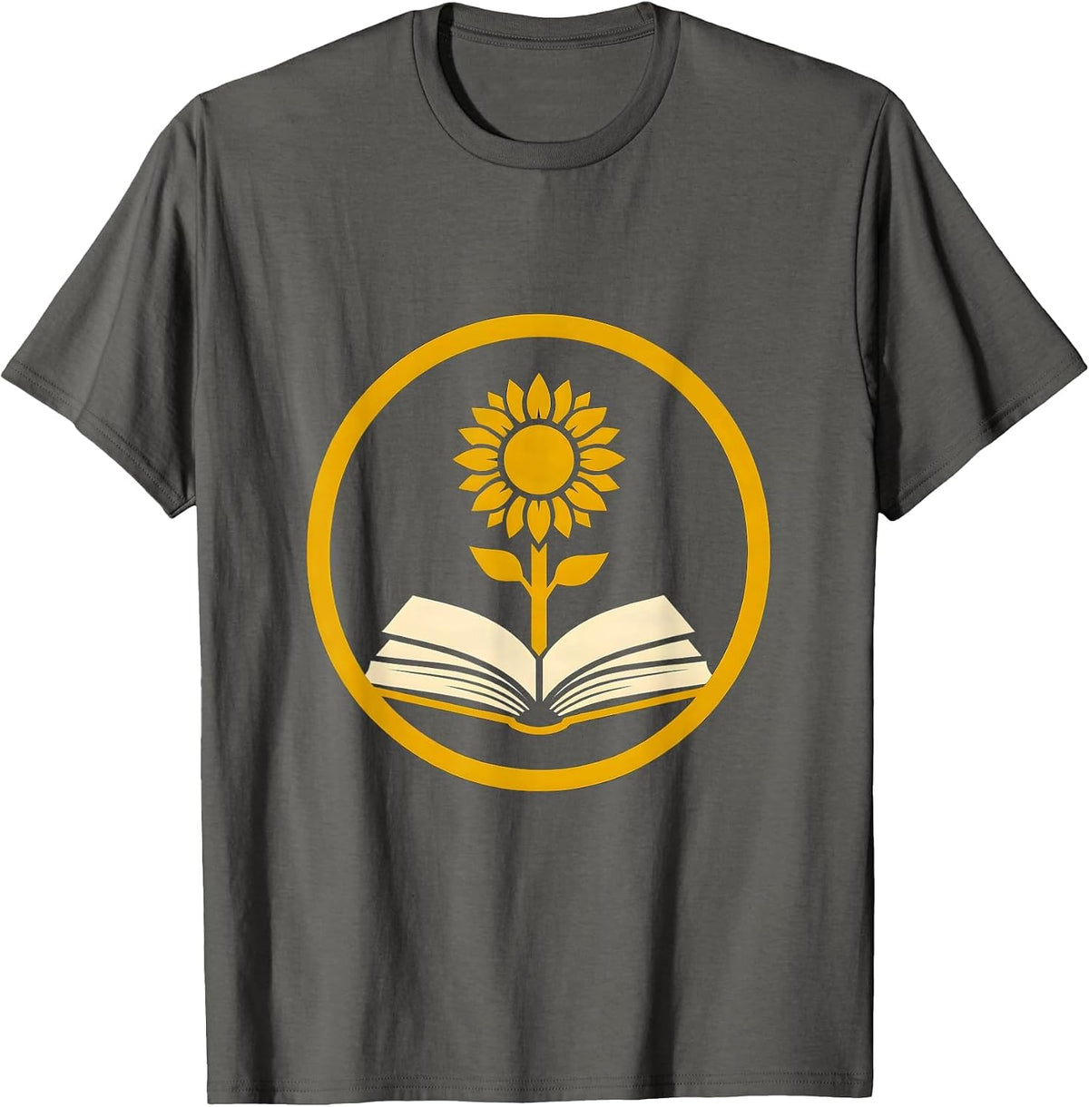 Paraprofessional Sunflower Book Graphic T-Shirt - Asphalt Grey