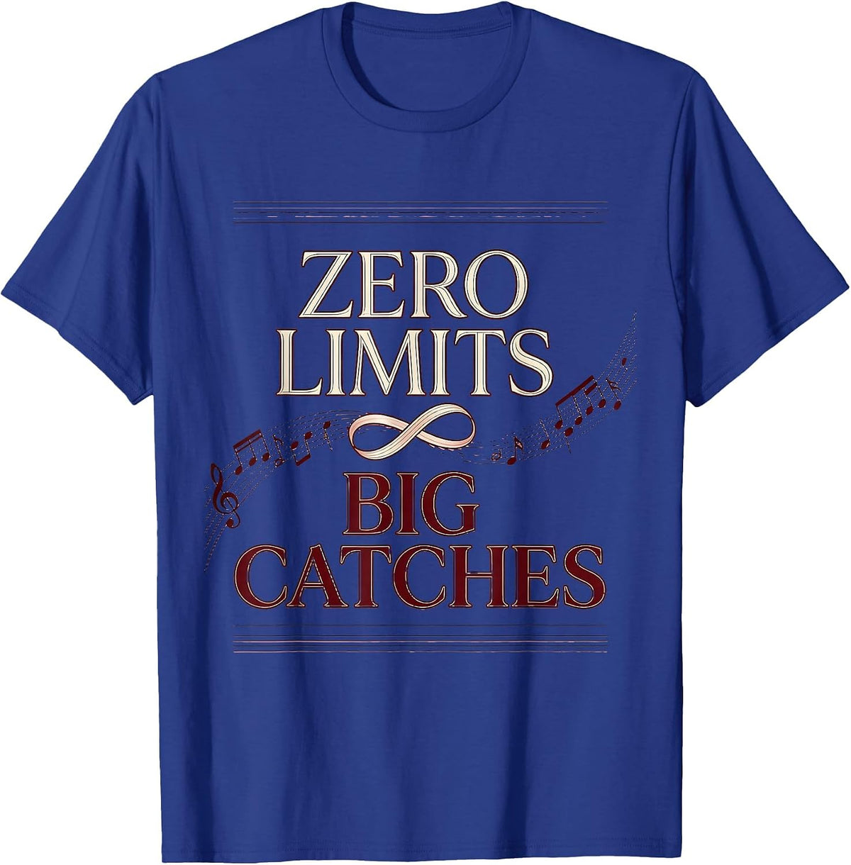 Zero Limits Big Catches Fishing Design T-Shirt - Royal Blue