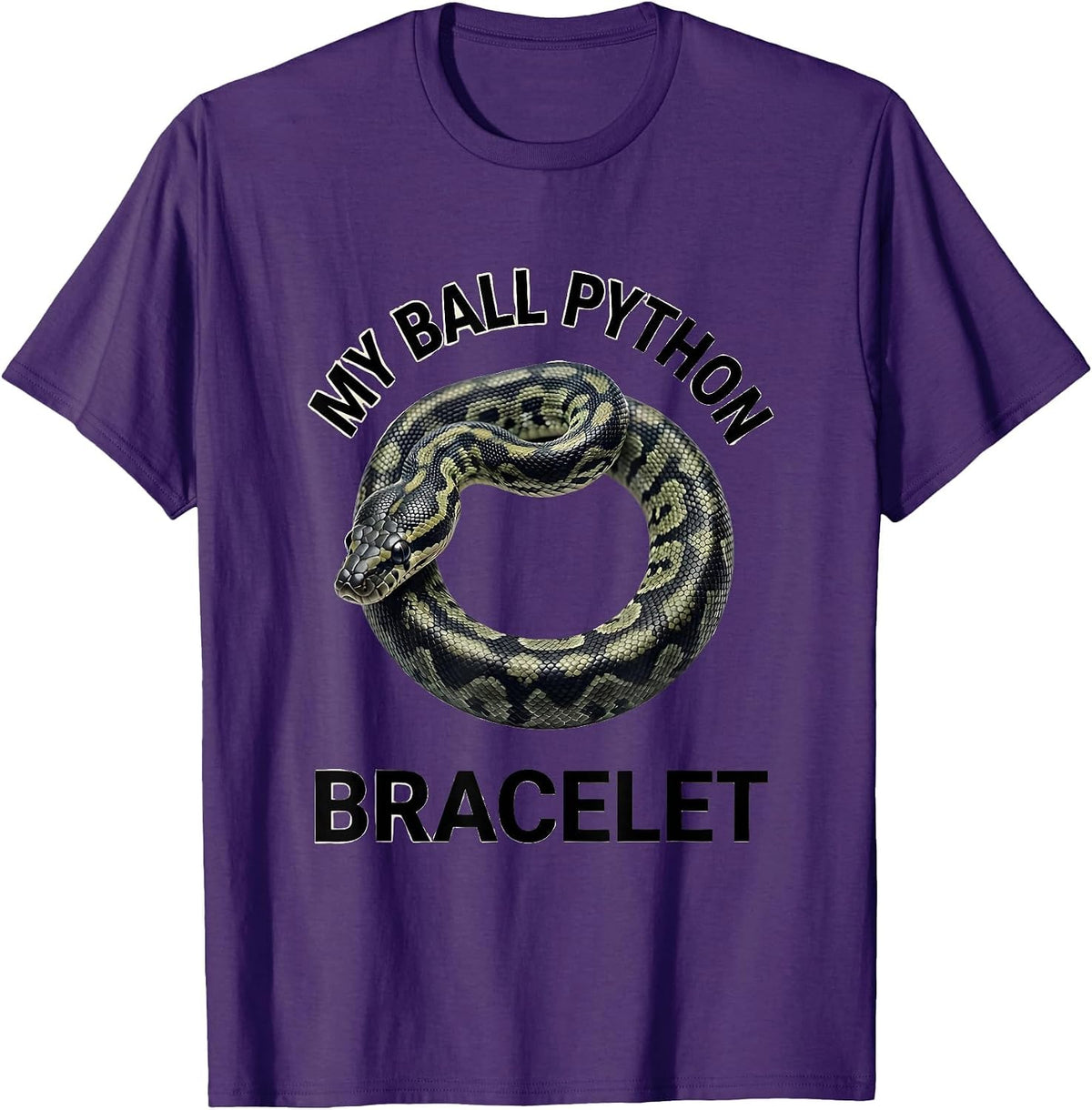 Men's My Ball Python Bracelet Minimalist Reptile Lover Gift T-Shirt - Purple