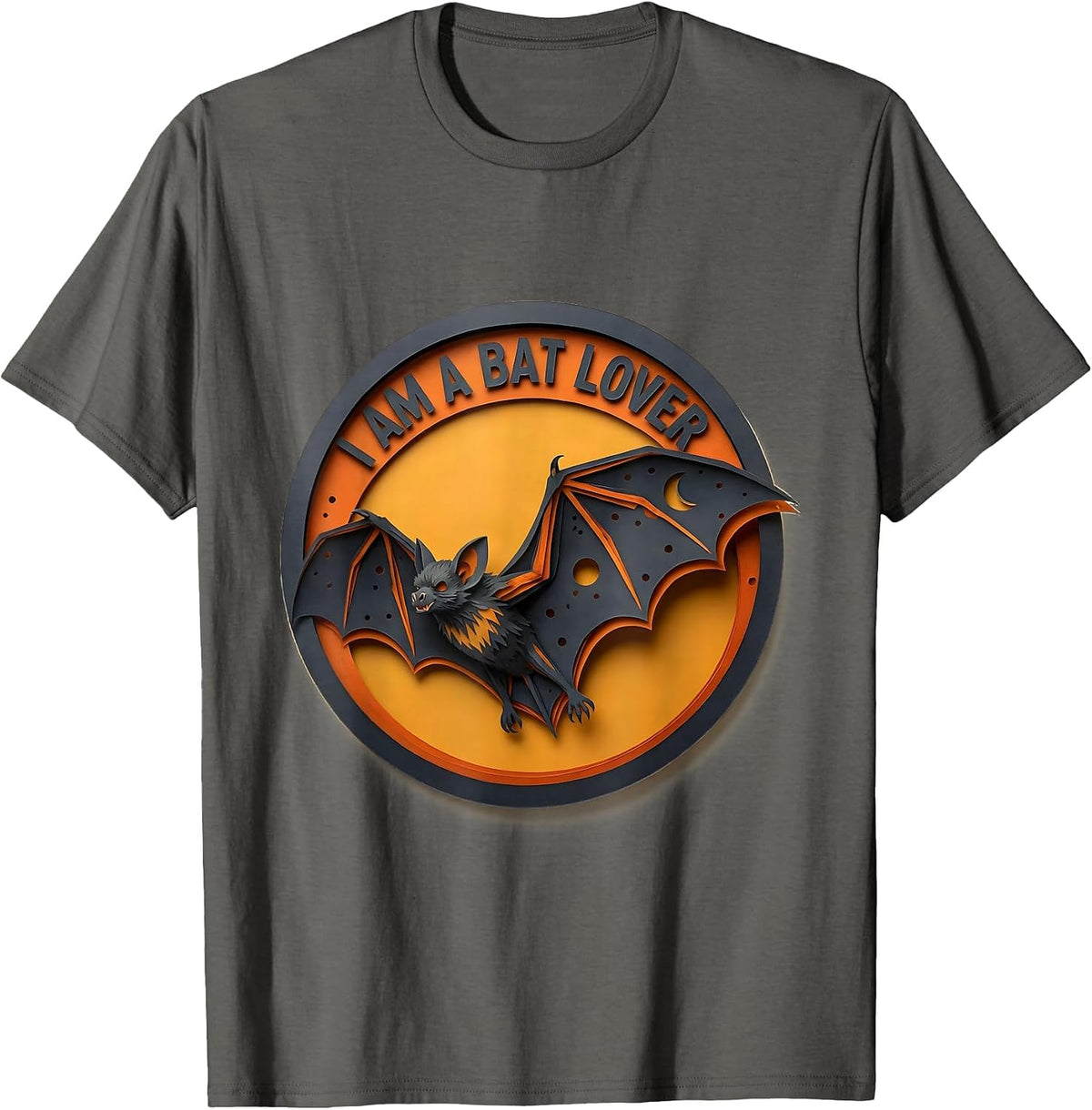 I Am A Bat Lover Funny Bat Wildlife Conservation Nature T-Shirt - Asphalt Grey