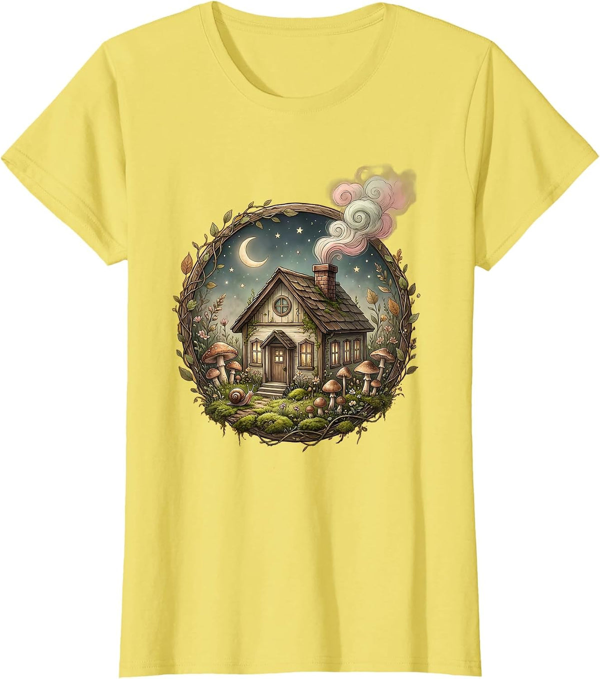 First Grade Teacher Schoolhouse Illustration T-Shirt - Lemon Yellow