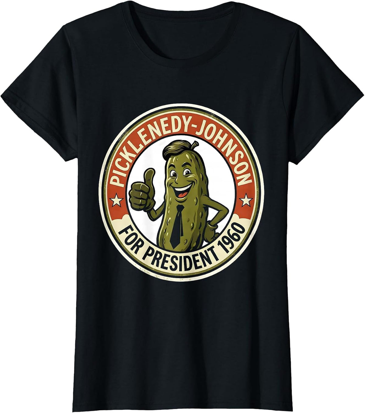 Picklenedy-Johnson For President 1960 Retro Political T-Shirt - Black