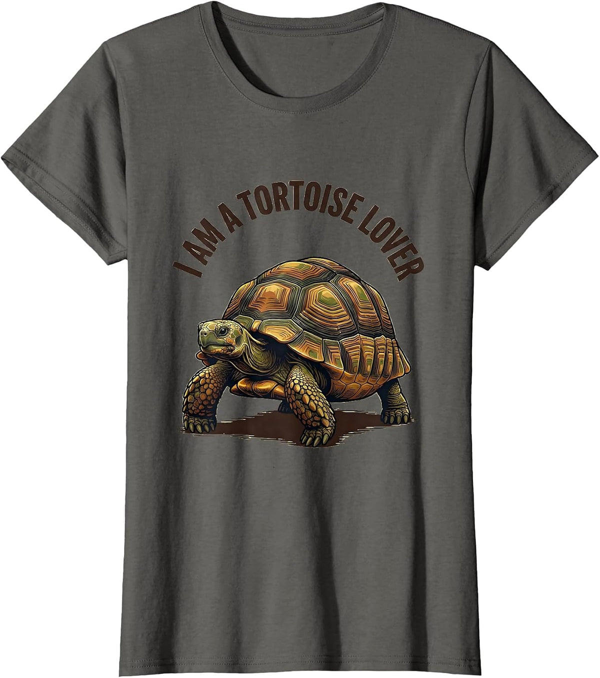 Women's I Am A Tortoise Lover Funny Reptile Animal Lover Gift T-Shirt - Asphalt Grey