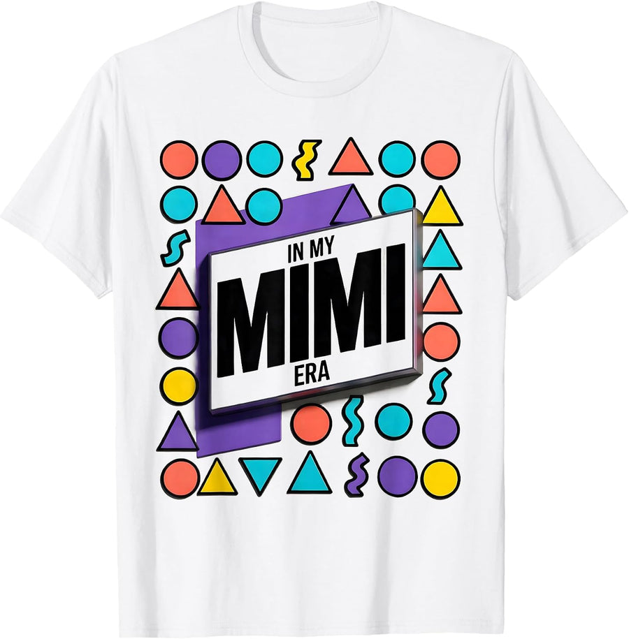 Men's In My Mimi Era Retro Groovy Mothers Day Gift for Mom T-Shirt - White