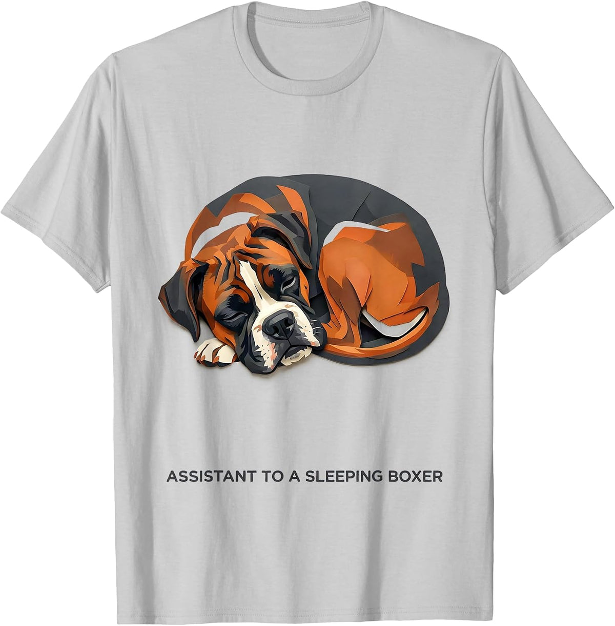 Men's Assistant To A Sleeping Boxer Dog Lover Pajamas Loungewear T-Shirt - Silver Grey