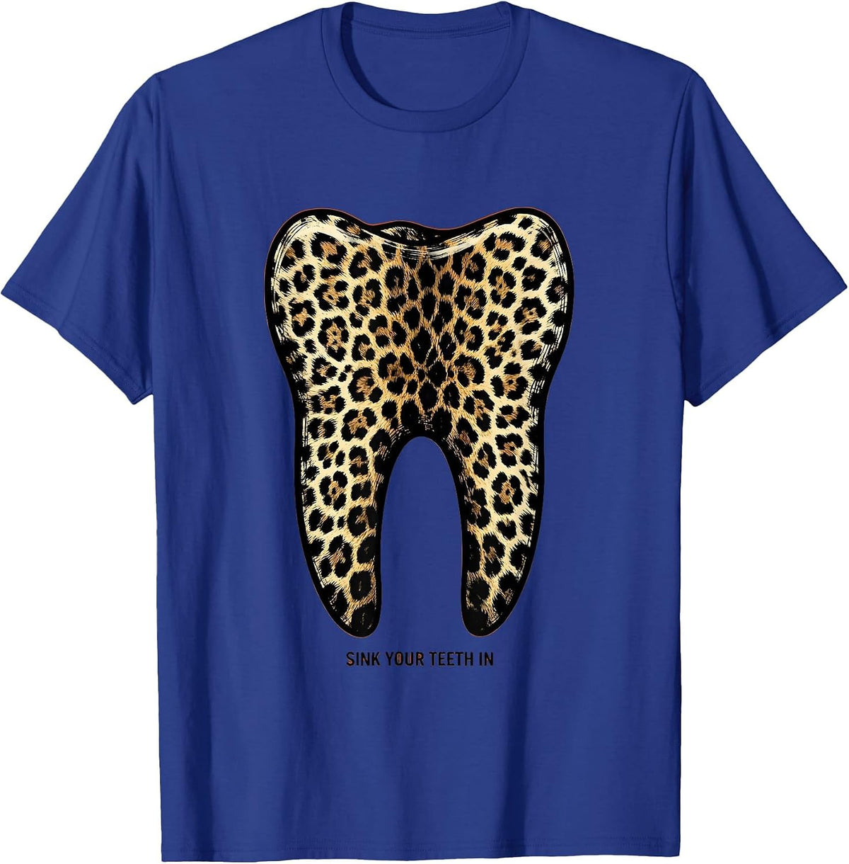 Men's Sink Your Teeth In Dental Halloween Design T-Shirt - Royal Blue