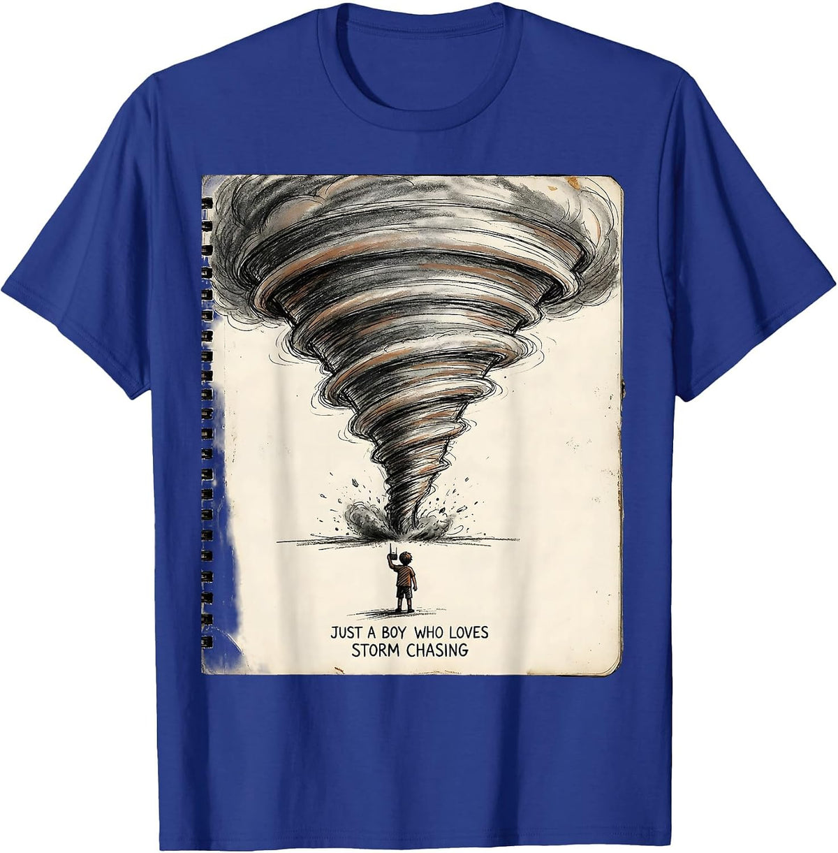 Men's Just A Boy Who Loves Storm Chasing Funny Tornado Chaser Kid T-Shirt - Royal Blue