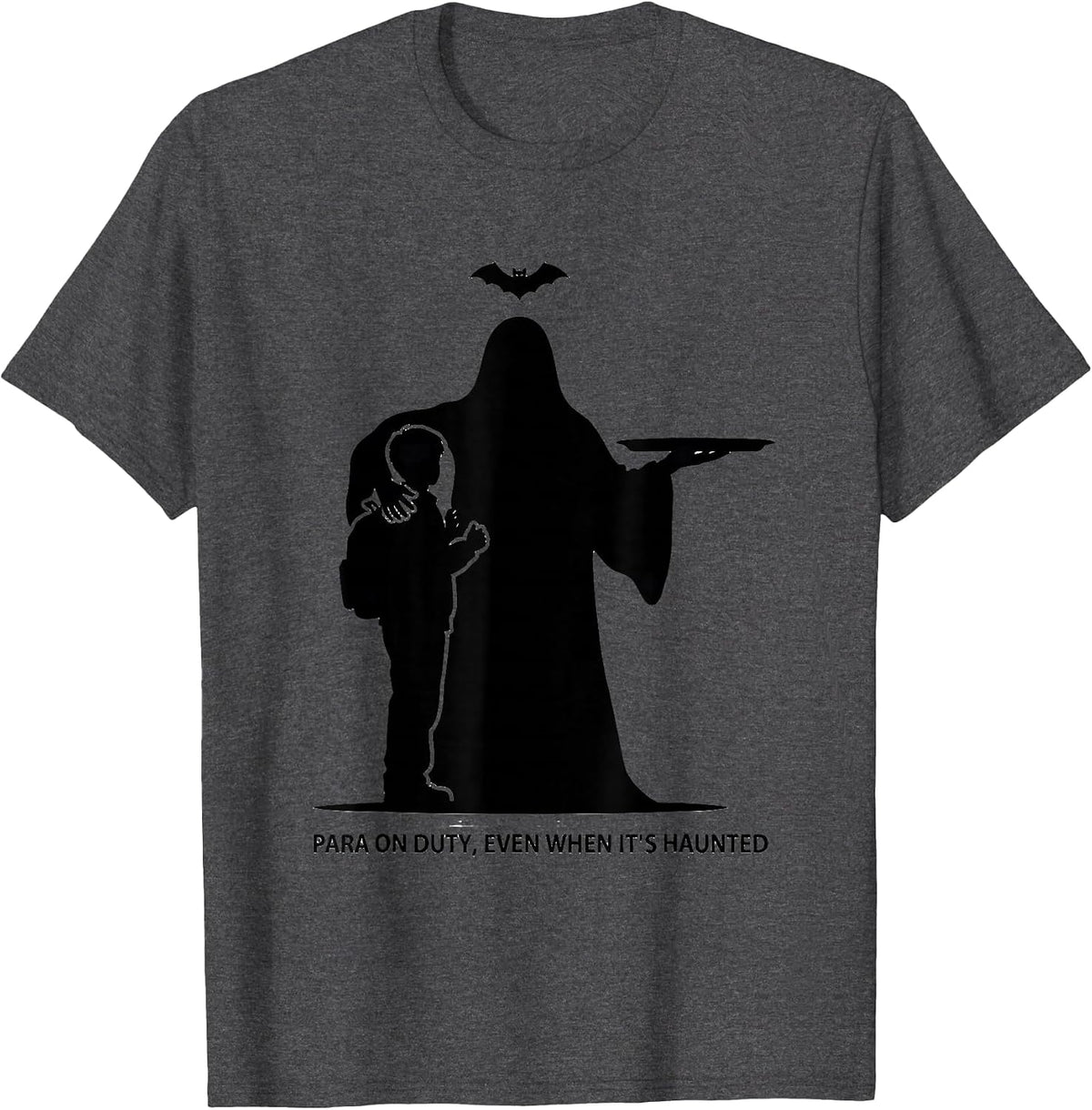 Men's Para On Duty Even When It's Haunted Funny Paraprofessional T-Shirt - Dark Heather Grey