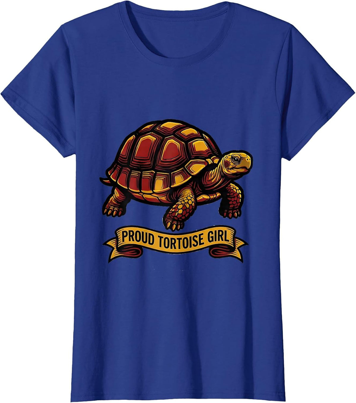 Women's Proud Tortoise Girl Tattoo Flash Animal Lover Gift T-Shirt - Royal Blue