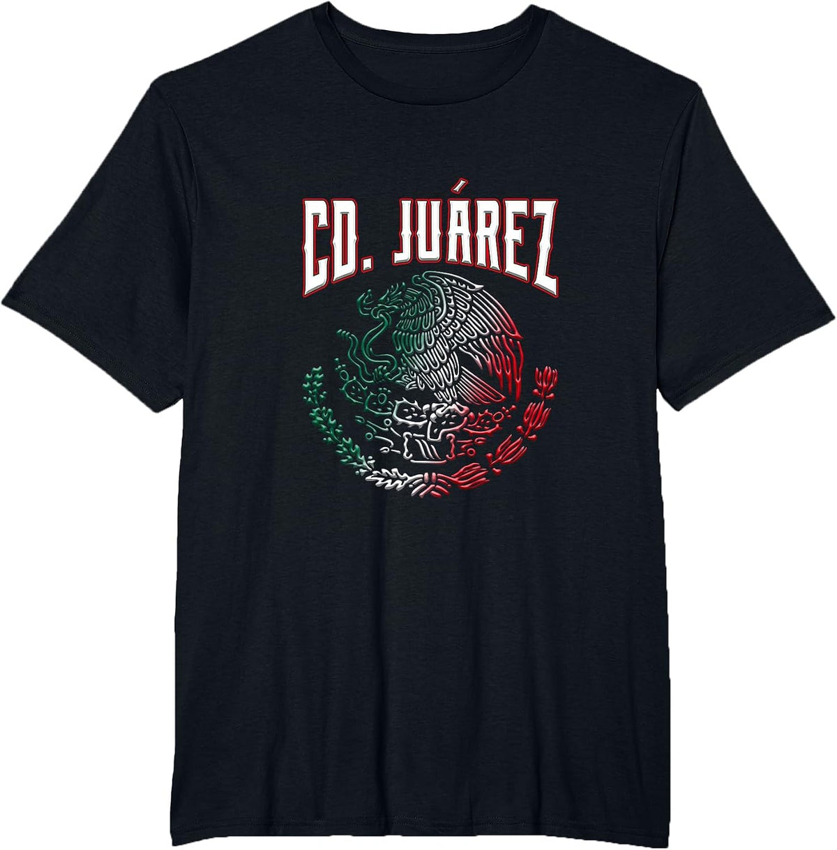 Cd. Juárez Chihuahua con águila Mexicana símbolo patrio T-Shirt - Black