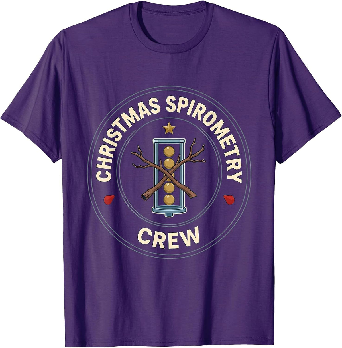Christmas Spirometry Crew Funny Respiratory Therapist T-Shirt - Purple