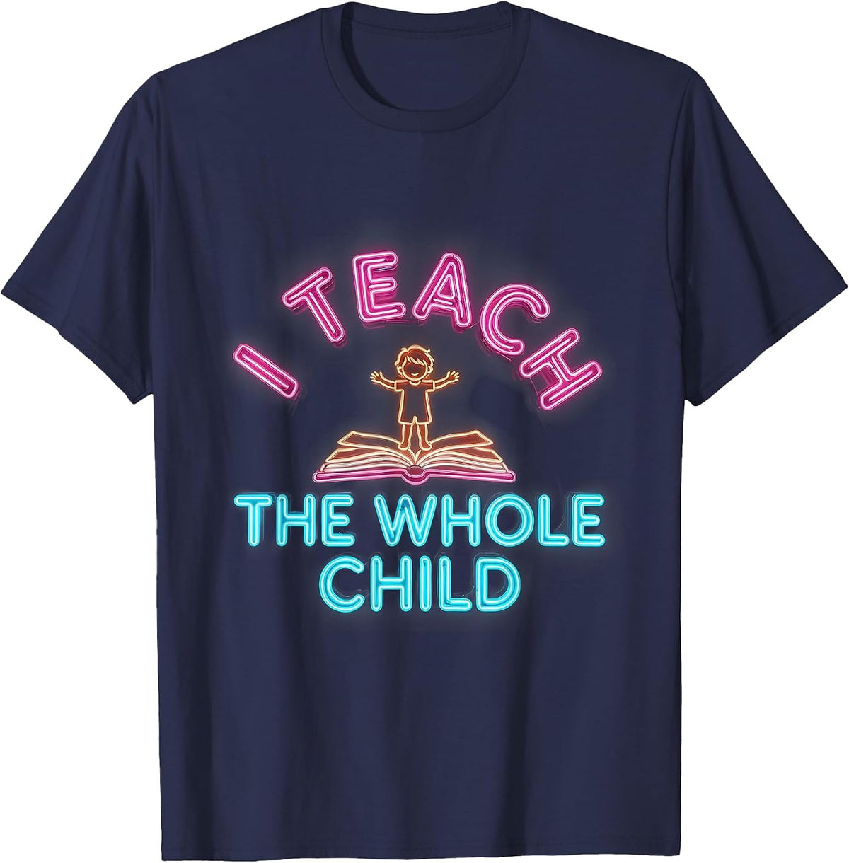 I Teach The Whole Child Paraprofessional Design T-Shirt - Navy Blue