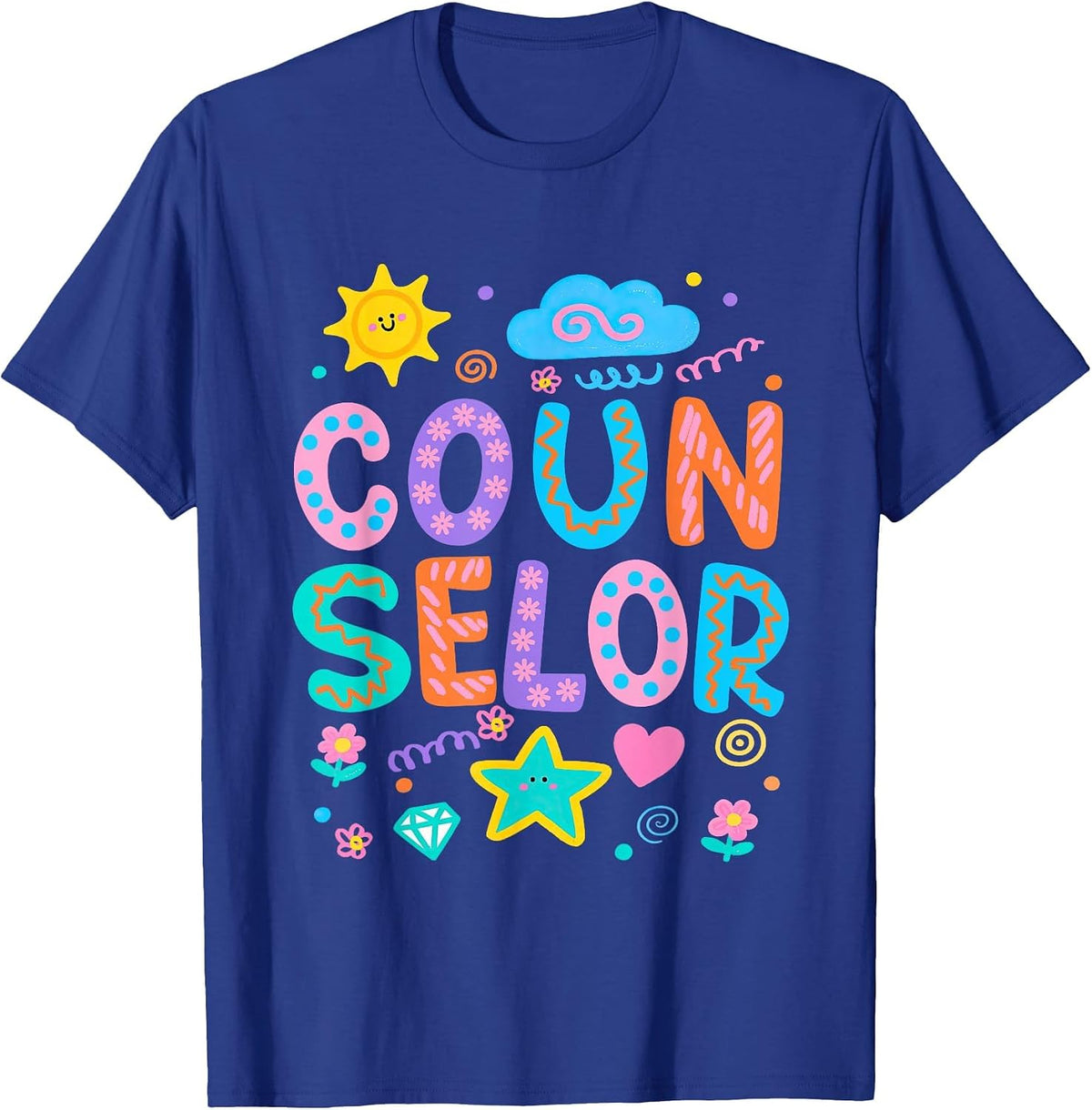 School Counselor Psychologist Therapist Teacher Appreciation T-Shirt - Royal Blue