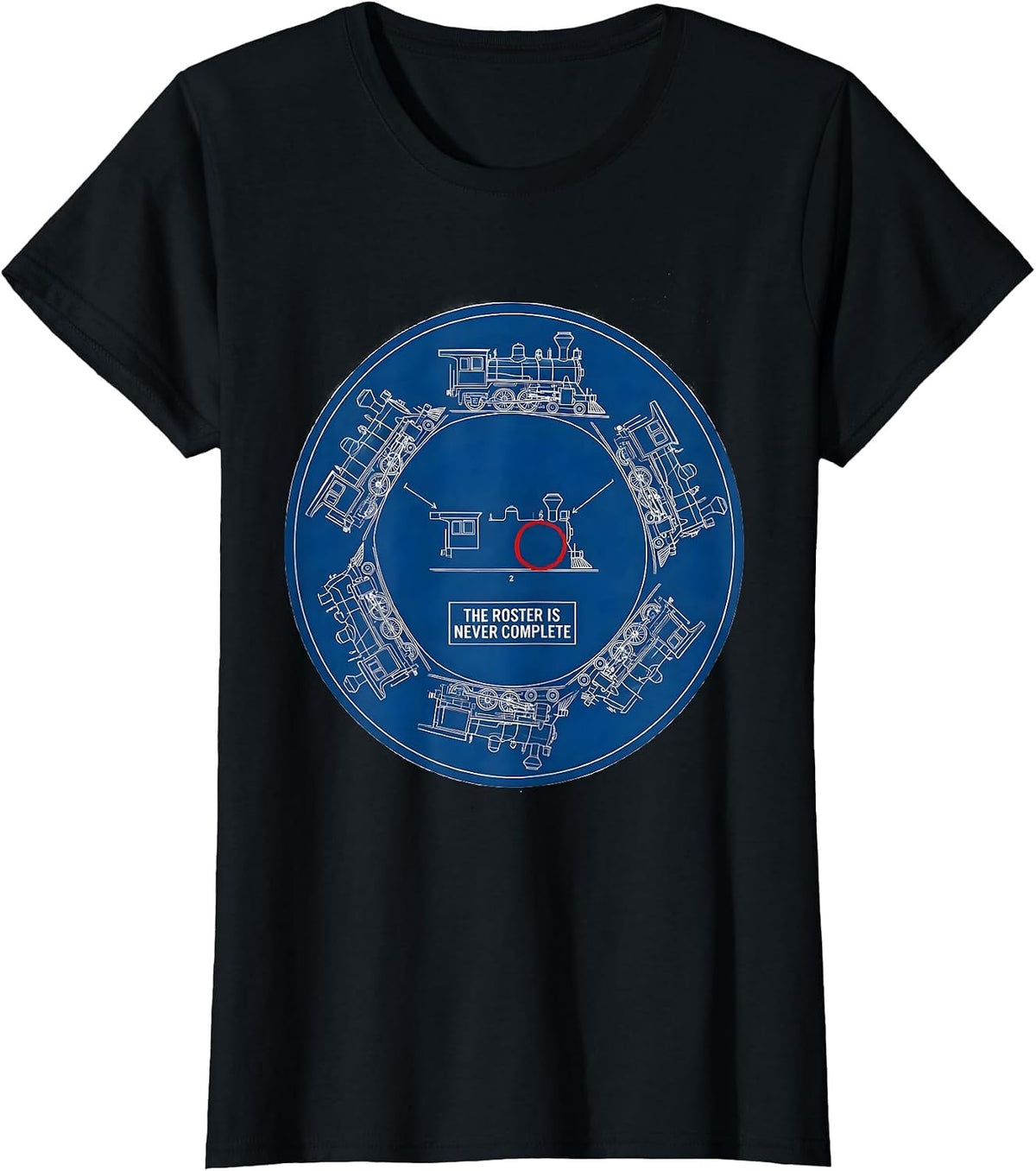 Women's The Roster Is Never Complete Technical Blueprint Train T-Shirt - Black