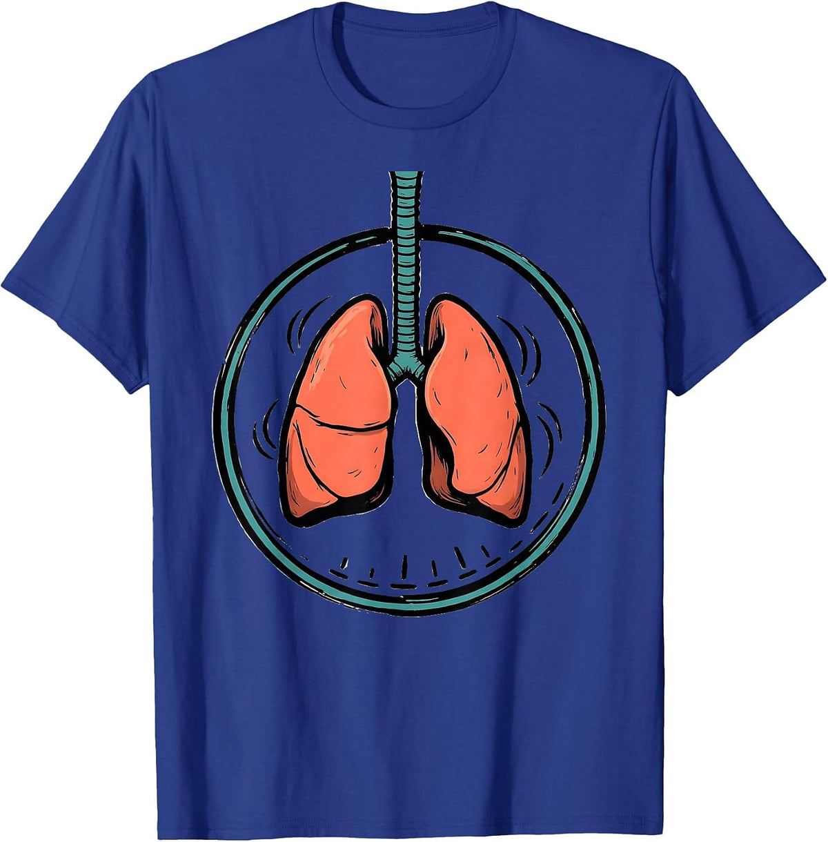Respiratory Therapist Lung Badge Occupational Pride T-Shirt - Royal Blue