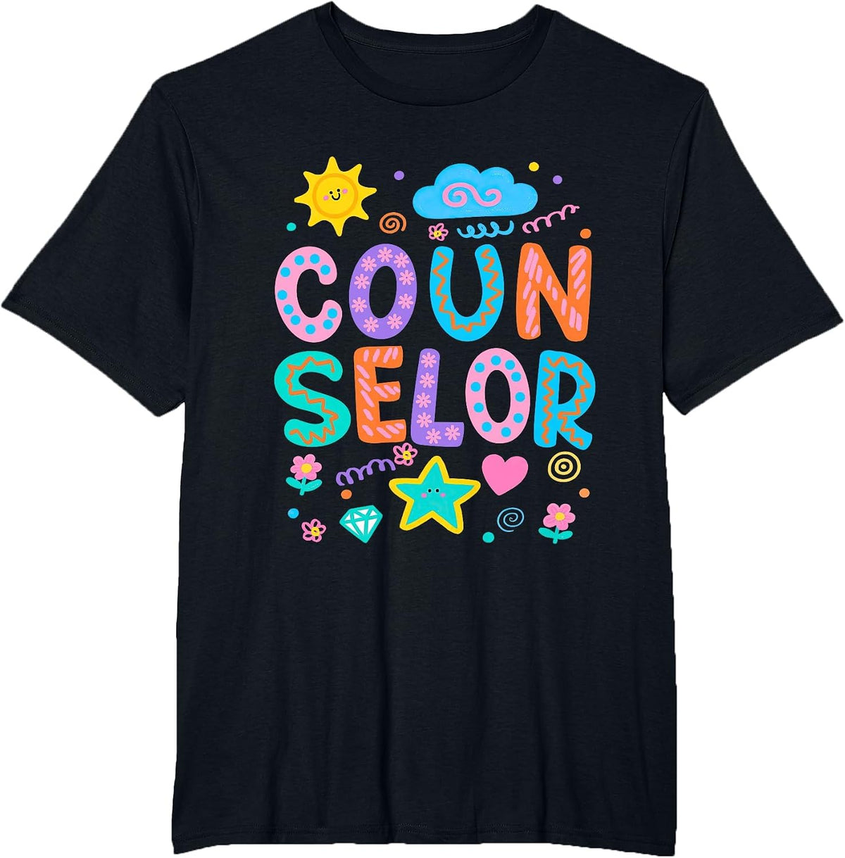 School Counselor Psychologist Therapist Teacher Appreciation T-Shirt - Black