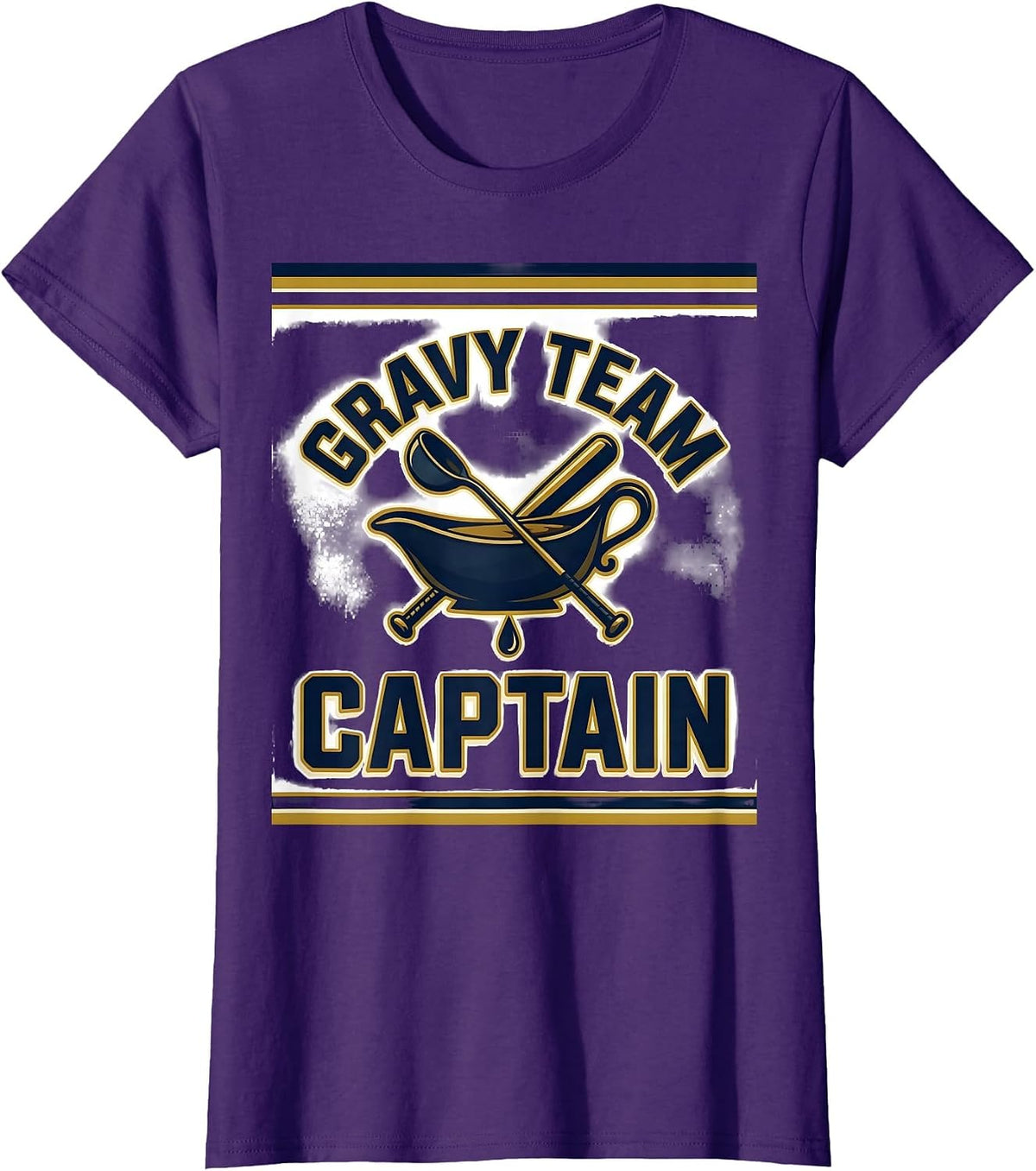 Women's Gravy Team Captain Funny Thanksgiving Dinner Food Humor T-Shirt - Purple