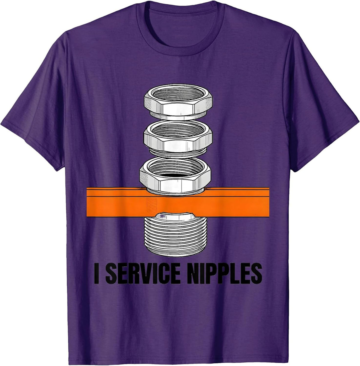 Men's I Service Nipples Funny Plumber Pipefitter Gift for Dad T-Shirt - Purple