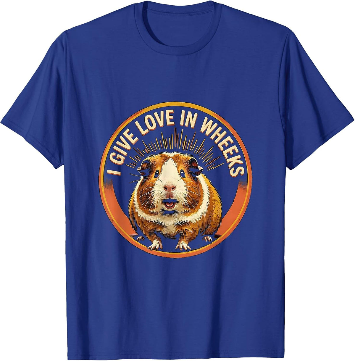 Men's I Give Love In Wheeks Cute Guinea Pig Lover Animal Humor T-Shirt - Royal Blue