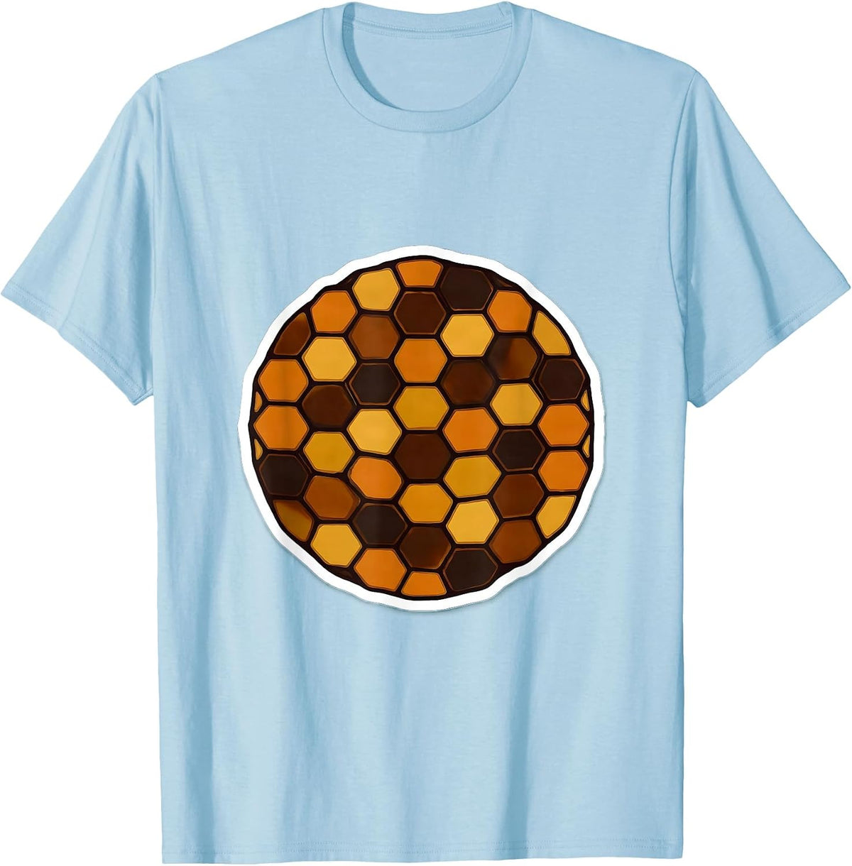 Men's Tortoise Shell Mosaic Geometric Hexagon Pattern T-Shirt - Baby Blue