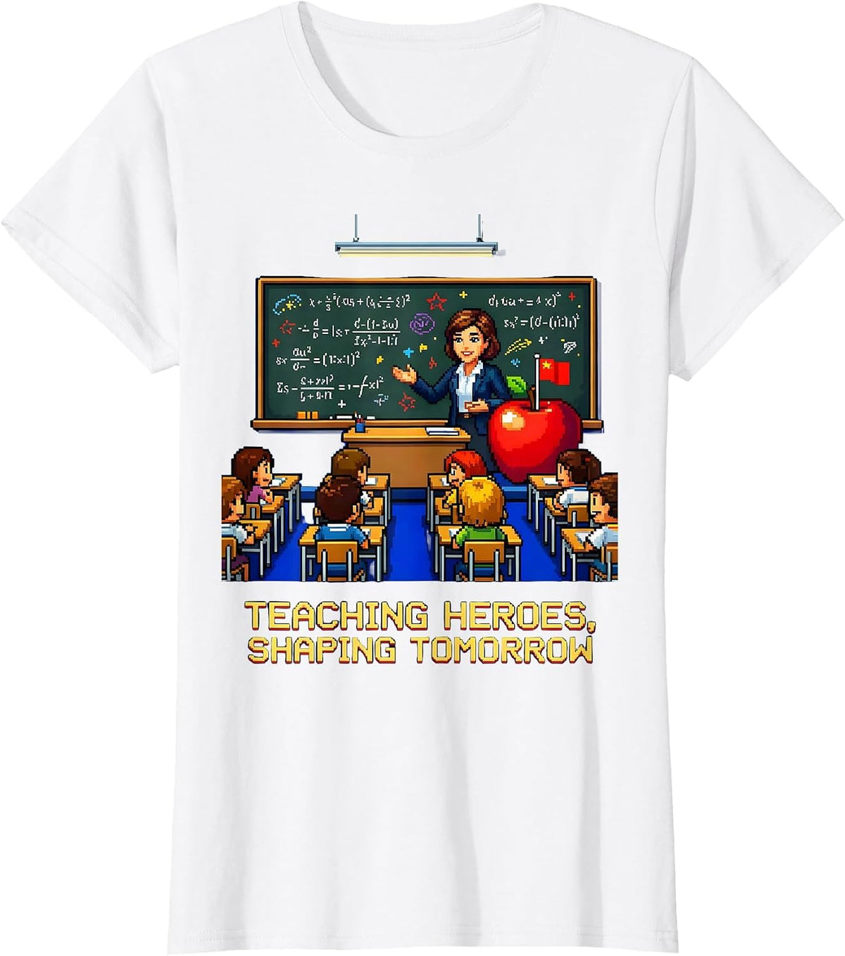 Women's Teaching Heroes Shaping Tomorrow Labor Day Design T-Shirt - White