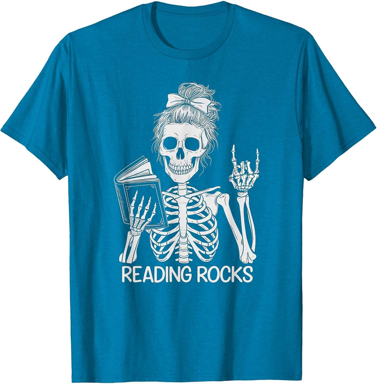 Cute Reading Rocks Teaching Kindergarten Literacy Team T-Shirt - Sapphire Blue