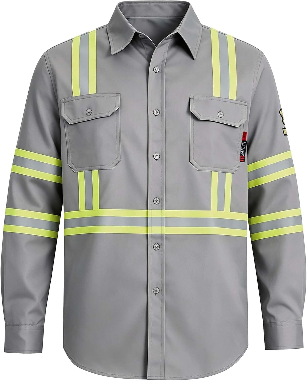 FR Shirts for Men, Long Sleeve, CAT2 - Grey