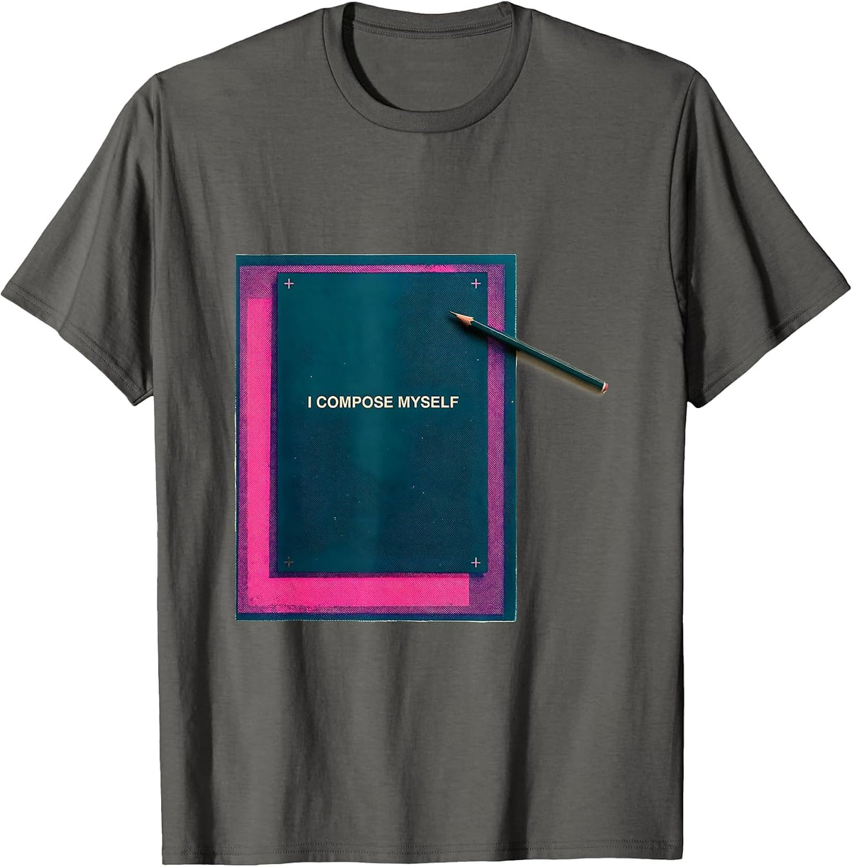 Men's I Compose Myself Risograph Artist Art Teacher Humor T-Shirt - Asphalt Grey