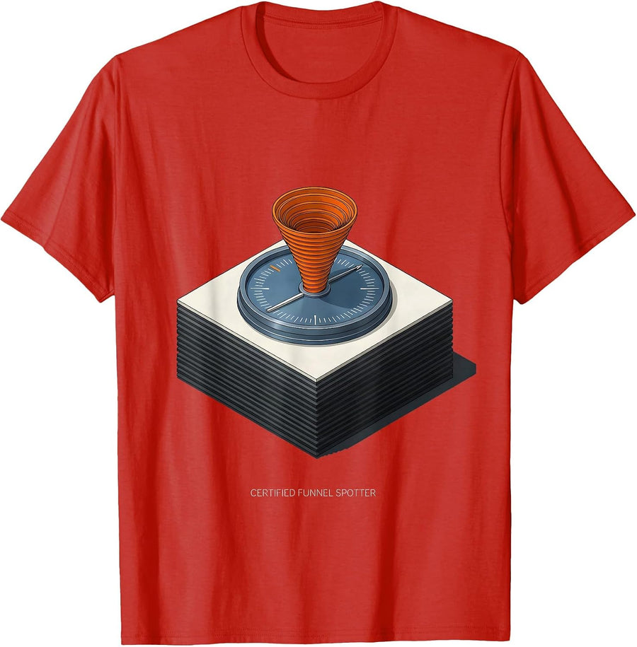 Men's Certified Funnel Spotter Funny Storm Chaser Meteorology Gift T-Shirt - Red