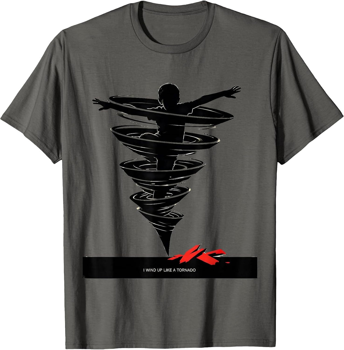 Men's I Wind Up Like A Tornado Funny Storm Chaser Meteorology T-Shirt - Asphalt Grey