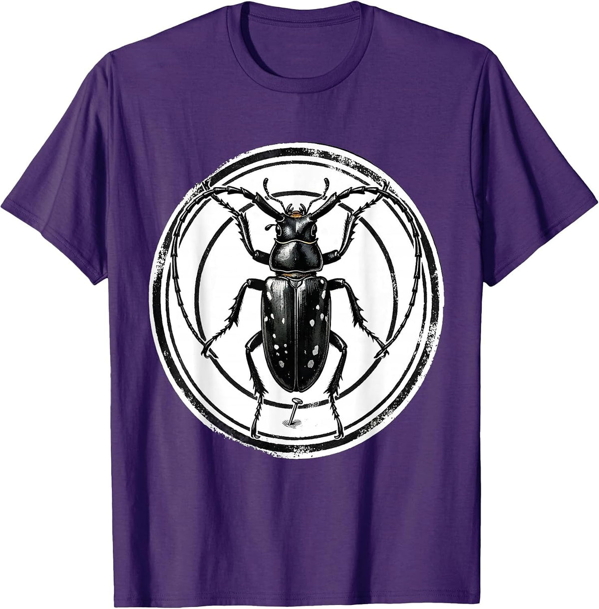Men's Longhorn Beetle Bug Collector Entomologist Humor T-Shirt - Purple