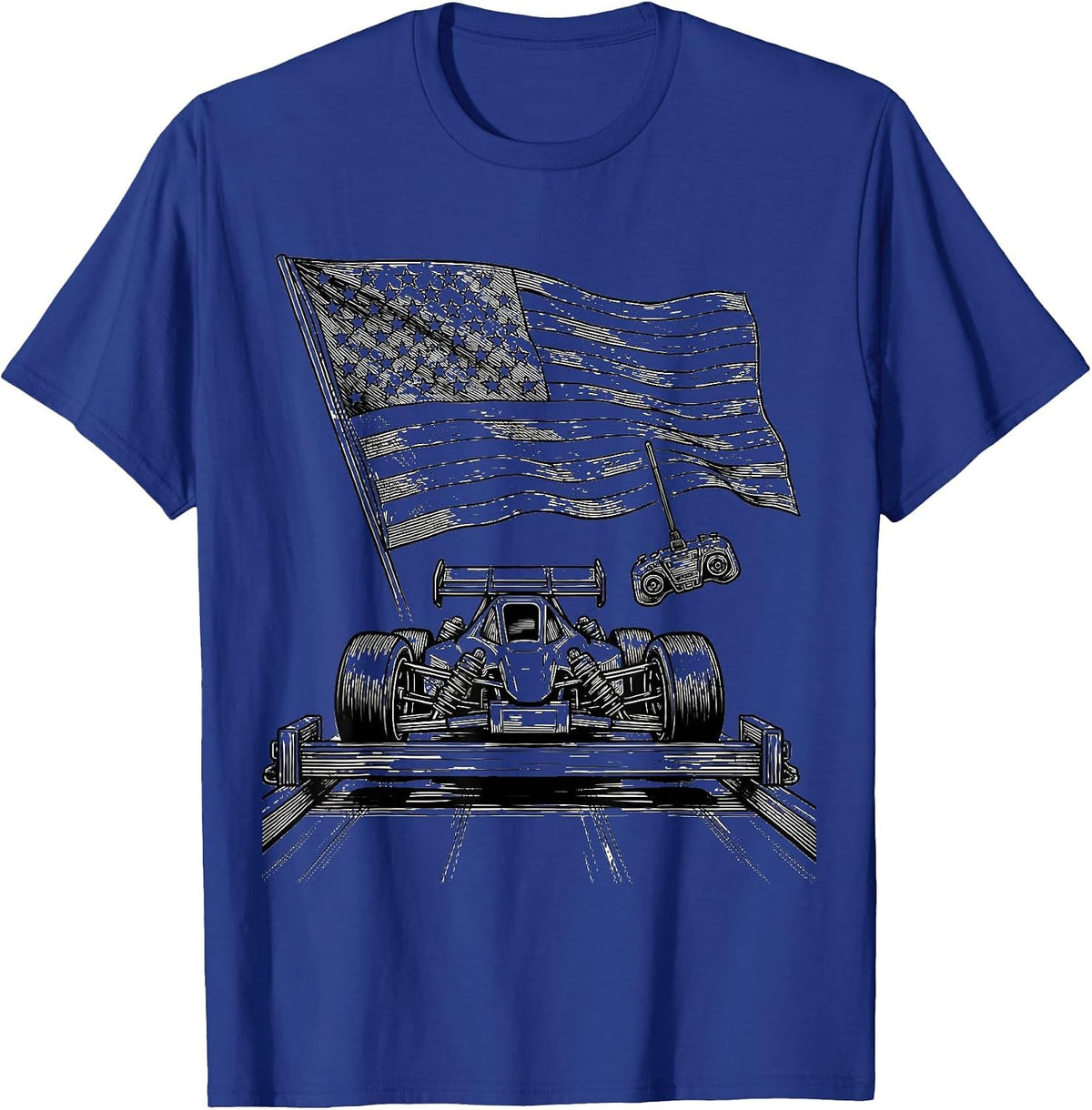 Men's RC Drag Buggy Patriotic Racing Fan Gift T-Shirt - Royal Blue