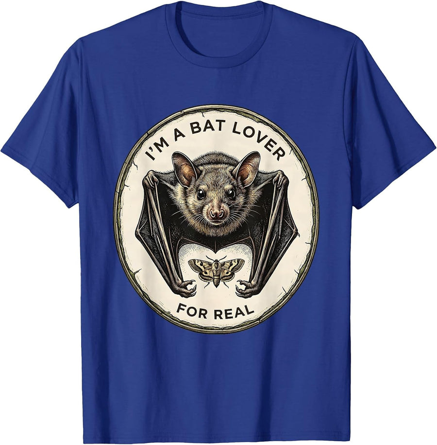 I'm A Bat Lover For Real Botanical Bat Lover Halloween Humor T-Shirt - Royal Blue