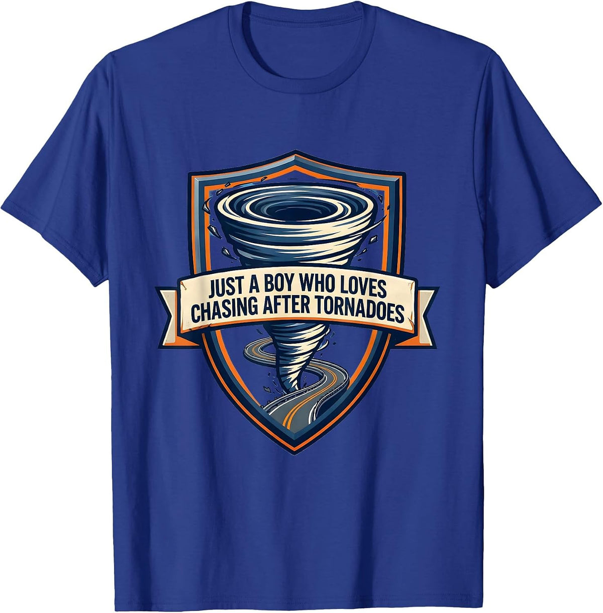 Just A Boy Who Loves Chasing After Tornadoes Storm Chaser T-Shirt - Royal Blue