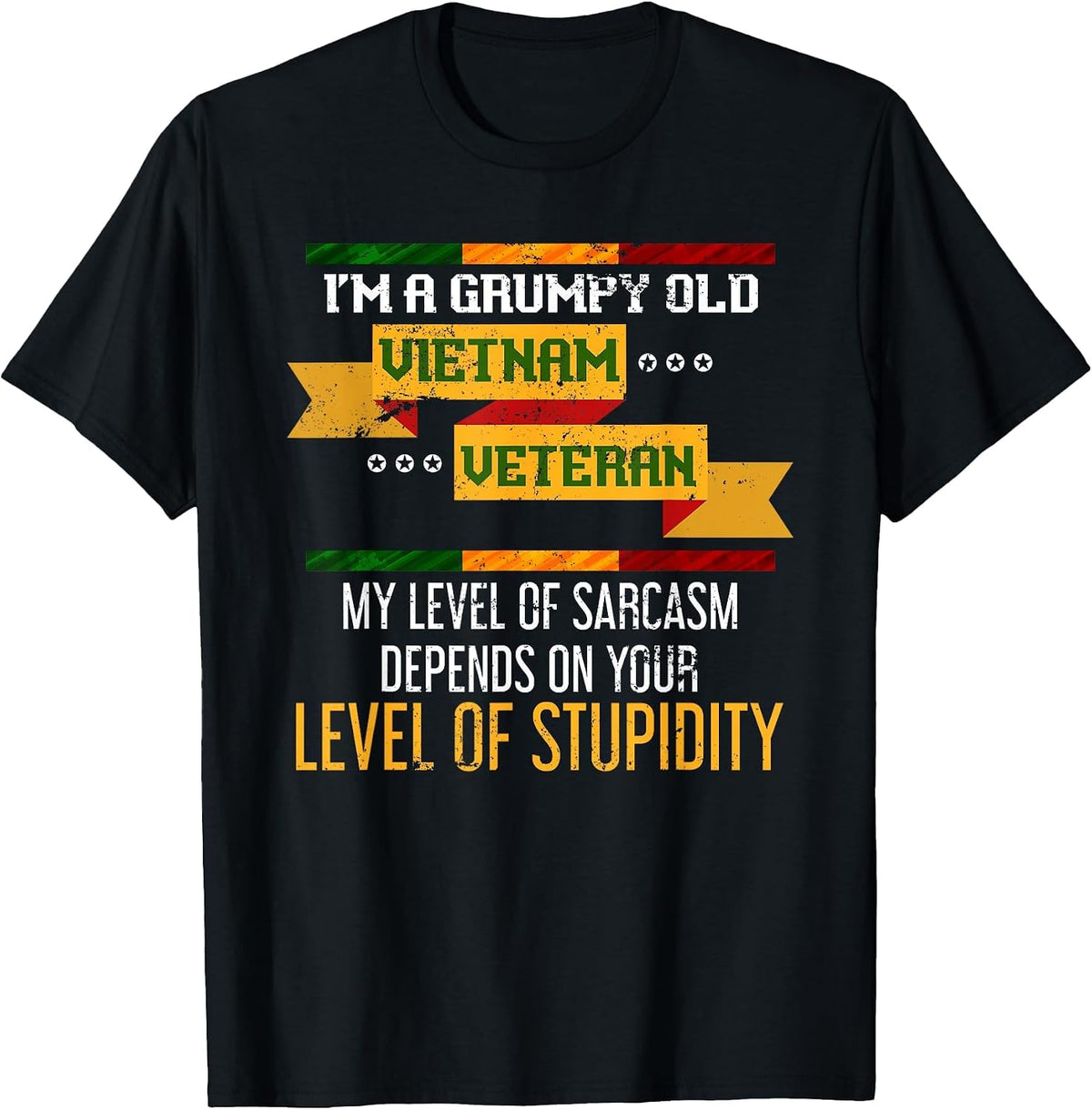 Funny Im A Grumpy Old Vietnam Veteran T-Shirt - Black