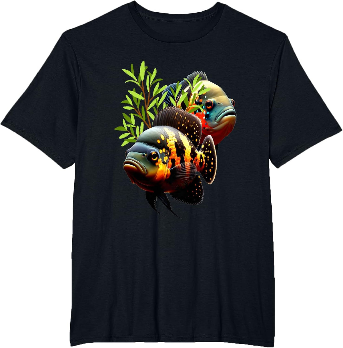 Oscar Cichlid Fish Tank Cichlid Lovers Breeders Design T-Shirt - Black
