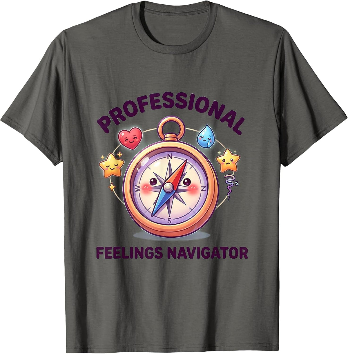 Professional Feelings Navigator Counselor Design T-Shirt - Asphalt Grey