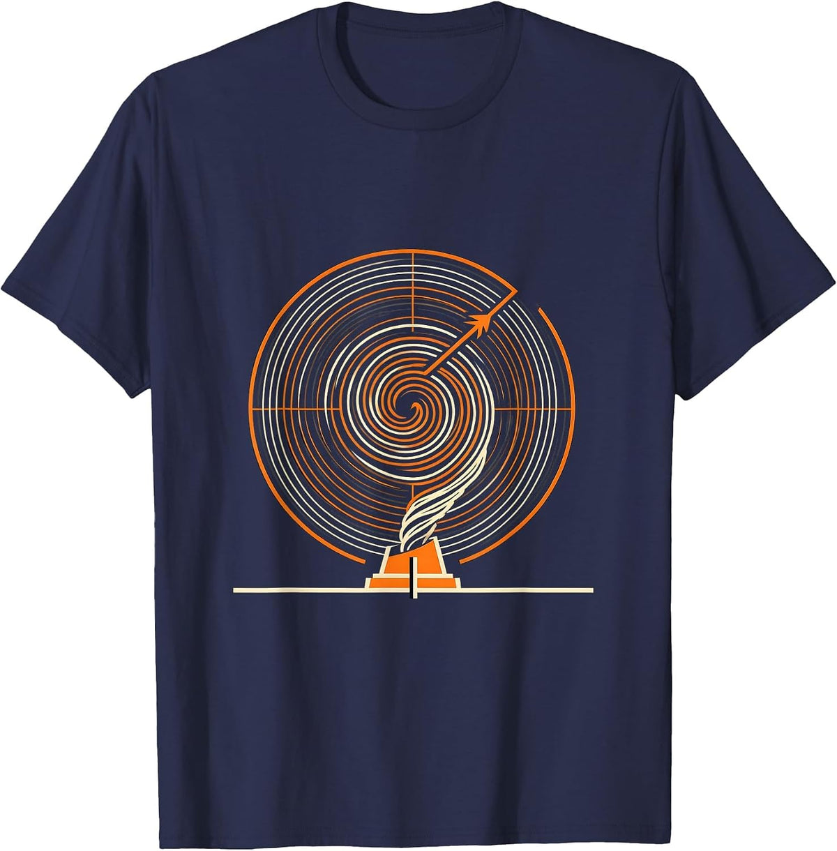 Hooked Vortex Minimalist Storm Chaser Enthusiast T-Shirt - Navy Blue