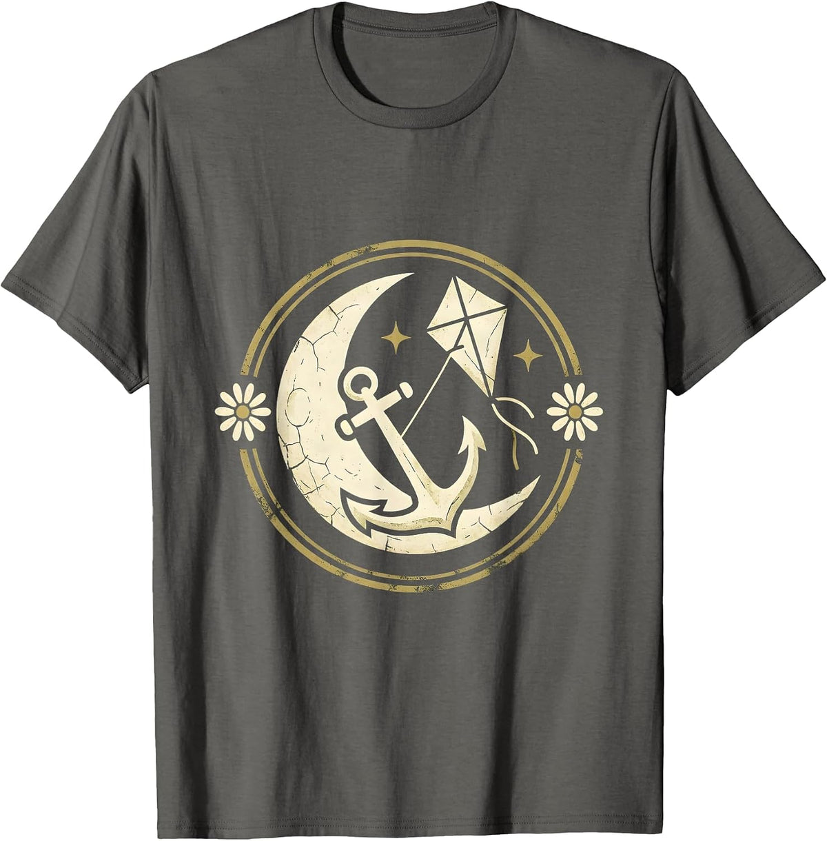 Mental Health Matters Anchor and Kite Graphic T-Shirt - Asphalt Grey