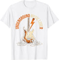 Underground Music Lover Grunge Graphic Design T-Shirt - White