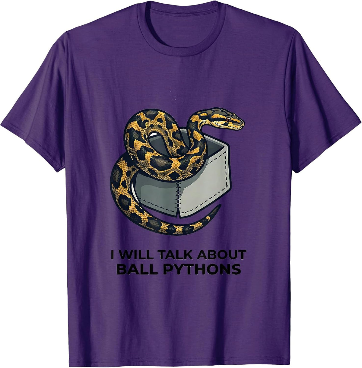 Men's I Will Talk About Ball Pythons Funny Reptile Lover T-Shirt - Purple