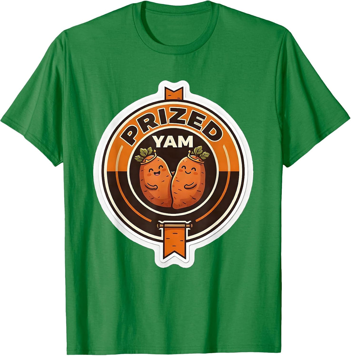 Men's Prized Yam Funny Thanksgiving Matching Couple Sweet Potato T-Shirt - Kelly Green