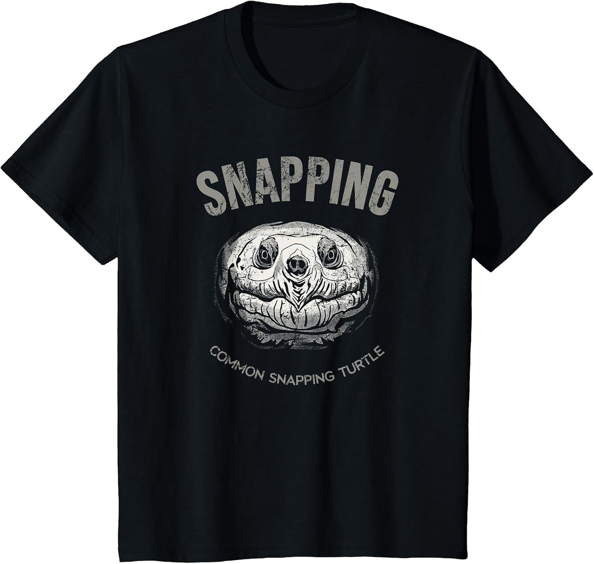 Common snapping Turtle, Vintage Design for Reptile Lovers T-Shirt - Black