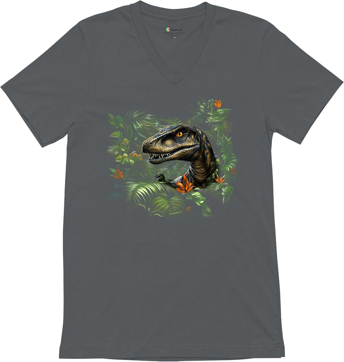 Velociraptor Jungle Men's T-Shirt Dinosaur Hunter Jurassic Period Raptor Reptile Dino Tropical Paleontology Men's Tee - 5