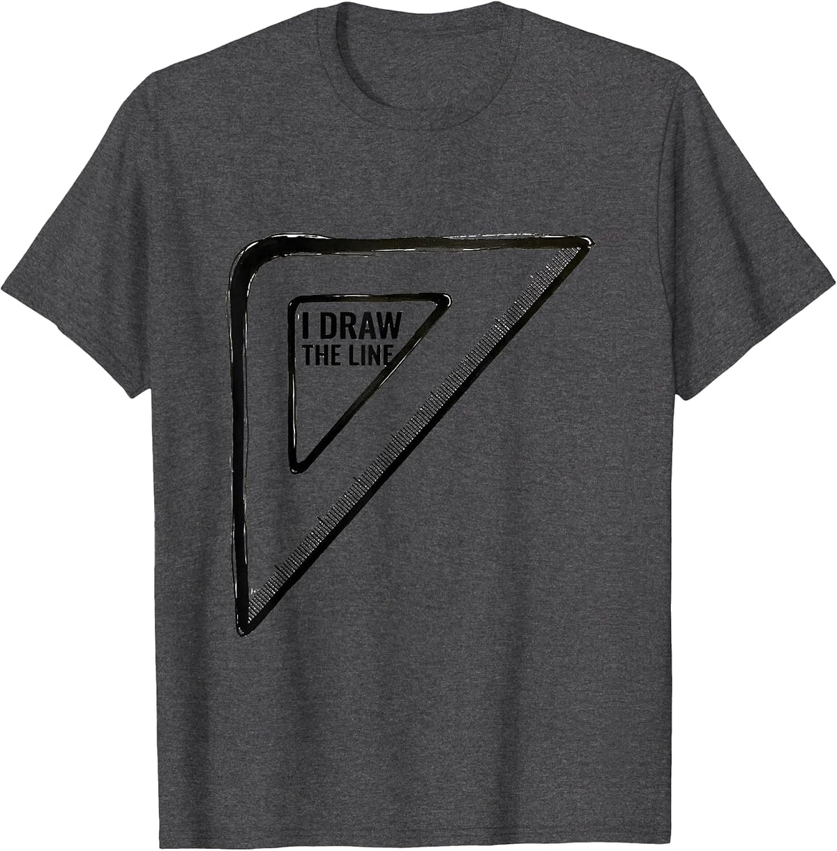 Men's I Draw The Line Funny Art Teacher Artist Humor T-Shirt - Dark Heather Grey
