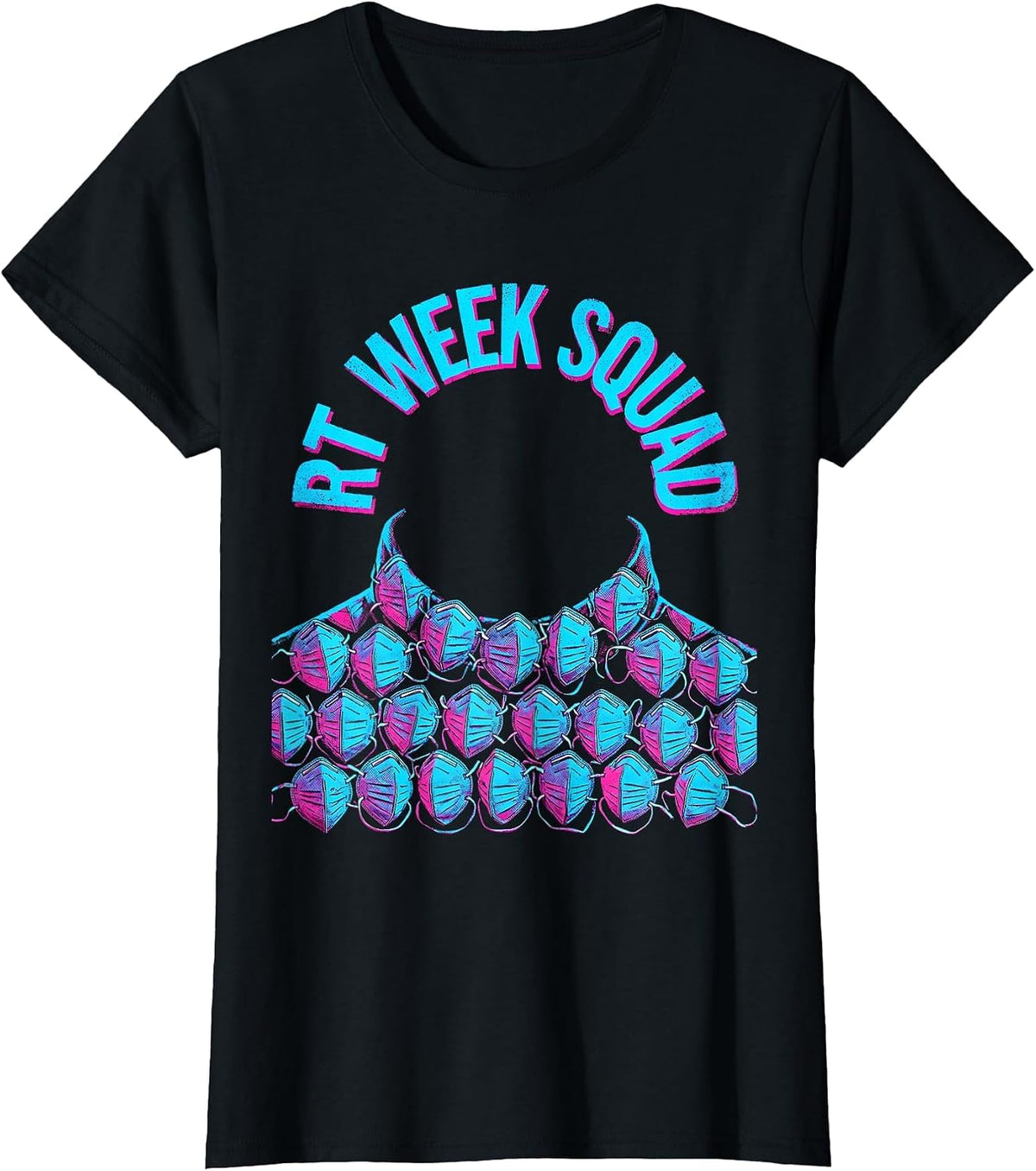 Women's RT Week Squad Risograph Respiratory Therapist RT Care Week T-Shirt - Black